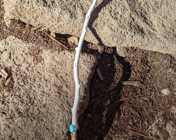 Magic Crystal Wand painting kit with amazonite, amethyst, quartz, fluorite, and citrine. real wood wand kit, wand painting kit, magical wand