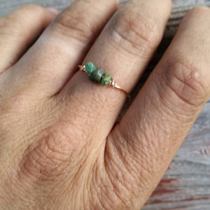 Emerald Crystal ring- made to order. Raw natural authentic genuine earth made Emerald green