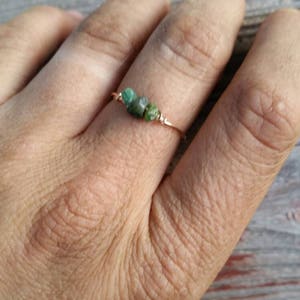 Emerald Crystal ring- made to order. Raw natural authentic genuine earth made Emerald green