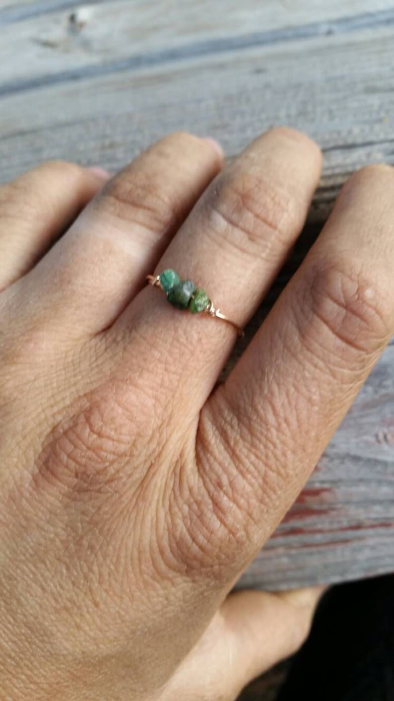 Emerald Crystal ring made to order. Raw natural authentic image 1