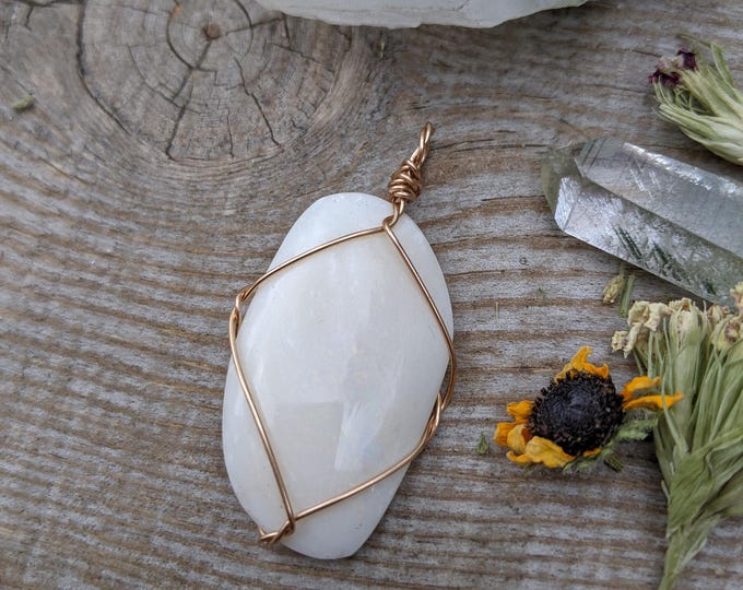 Extra large White rainbow opal pendant, natural opal necklace, large opal pendant, large opal necklace, bronze gold opal necklace, opal jewl