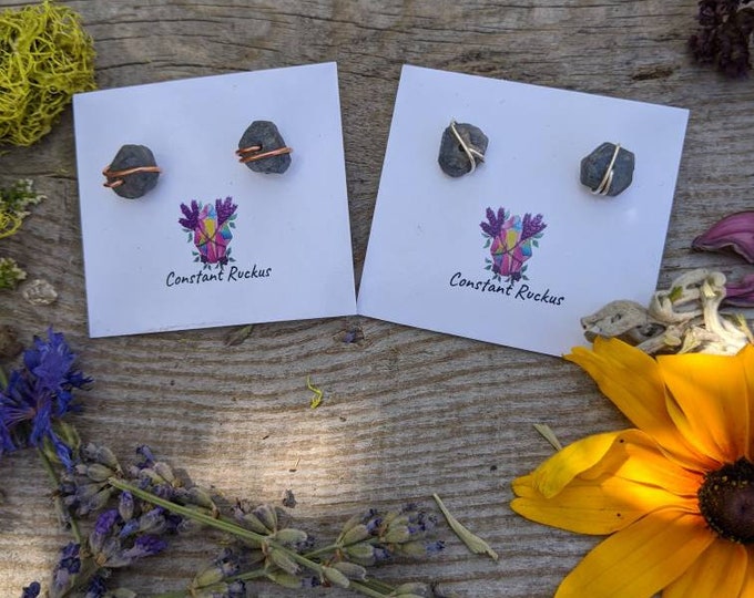 natural purple tanzanite crystal studs, made to order, tanzanite earrings, natural tanzanite, tanzanite studs, crystal jewelery, crystal ear