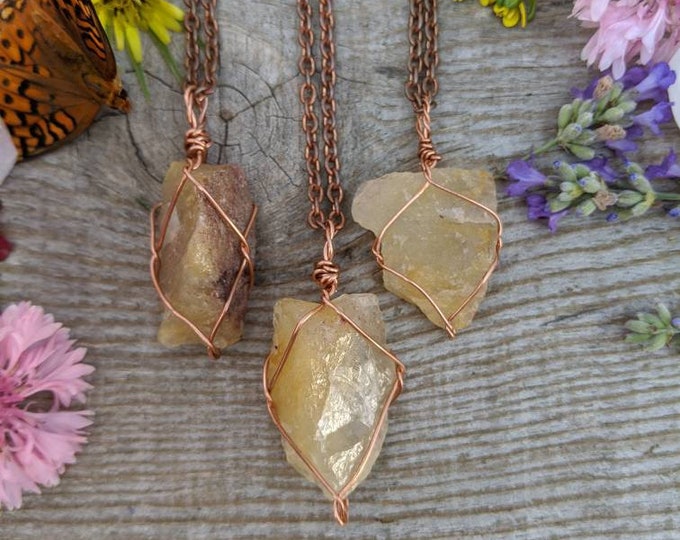 Raw rough golden rutile pendant, gold rutile necklace, golden rutile crystal pendant, raw quartz rutile inclusions, golden streak necklace