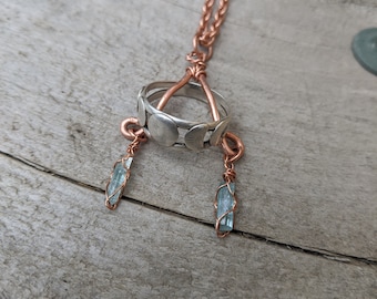brain teaser ring holder necklace, custom crystal ring holder, ring hook necklace, functional jewelry, functional necklace, custom pendant