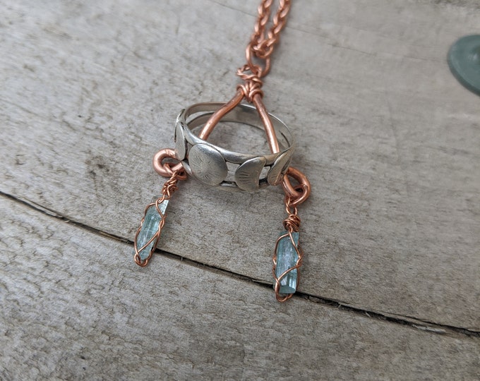 brain teaser ring holder necklace, custom crystal ring holder, ring hook necklace, functional jewelry, functional necklace, custom pendant