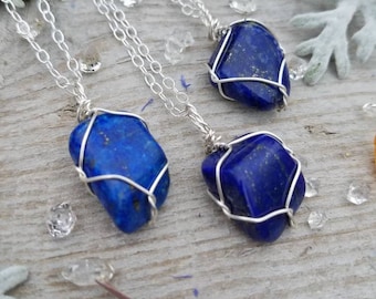 Dunkelblauer Lapislazuli Anhänger, kleiner Lapislazuli Anhänger, hochwertiger Lapislazuli Kristall, Lapis Stein, Lapis Halskette, Lazuli Halskette