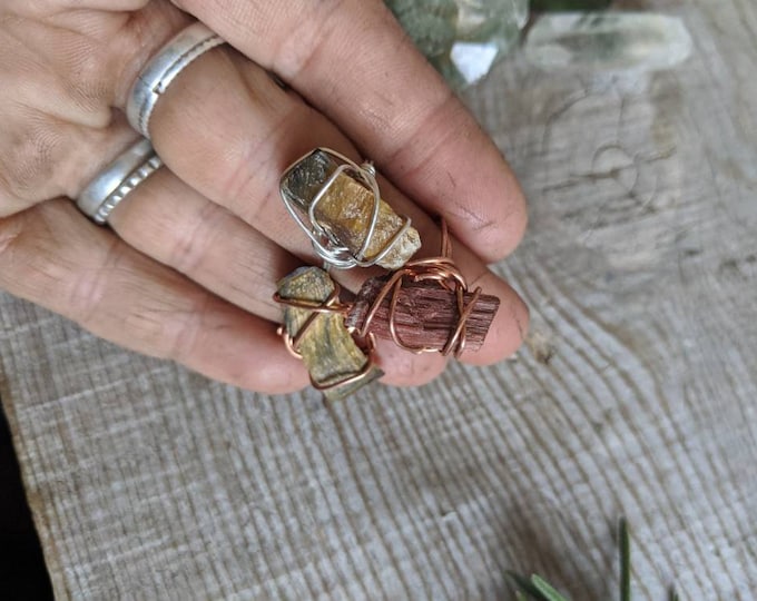 raw rough tigers eye crystal ring, raw tigers eye ring, raw tigerseye, red tigerseye ring, tiger eyes, tigers eye, tigereye ring, golden tig