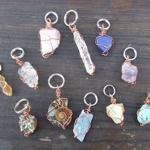 Raw, Natural Crystal key chains/pet collar charms you choose the crystal! Bag charm, pup charm, kitty charm, cat charm, bag accessories