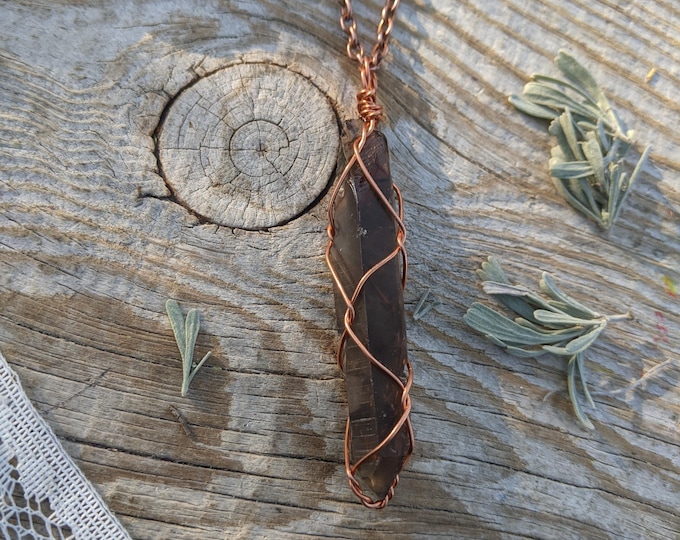 smokey quartz crystal point, smokey quartz necklace, smokey quartz pendant, smokey quartz jewelry, handmade smokey quartz necklace, raw roug