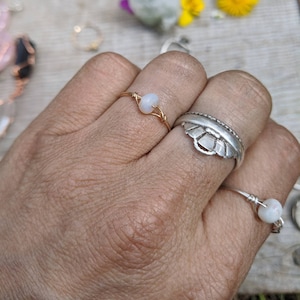 Rainbow opal ring, rainbow opal crystal ring, white opal ring, natural polished opal, authentic natural opal, australian opal ring made to o