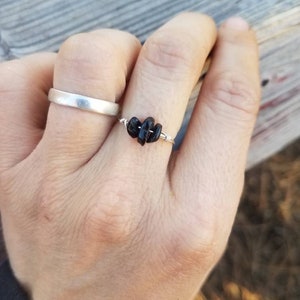 Black tourmaline ring made to order, natural authentic black tourmaline crystal ring