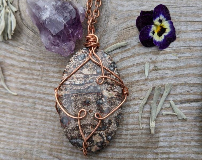 Scenic Wiper Jasper Pendant, wiper jasper crystal. wiper jasper necklace, wiper jasper jewelry, one of a kind wiper jasper, pure copper wrap