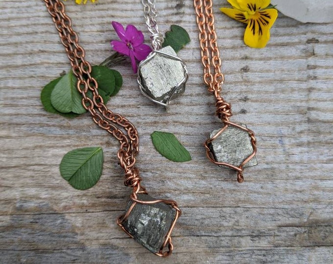 iron pyrite cube pendant, natural iron pyrite crystal necklace, cubes pendant, raw rough pyrite necklace, fools gold necklace, pyrite cube