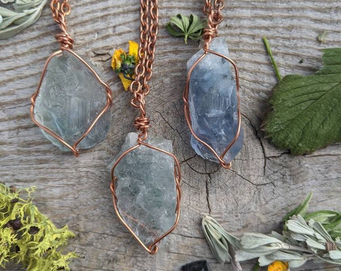 Small high quality blue green Natural Fluorite Crystal Pendant, fluorite crystal jewelry, fluorite necklace, multicolor fluorite, gemmy, cry