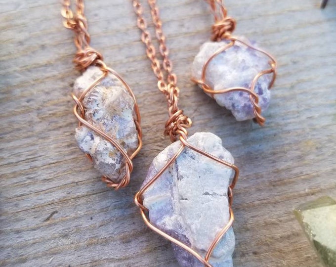 Handcrafted Purple Apatite Necklace | Crystal Healing Pendant | Spiritual Jewelry Piece | Artisan Created Accessory, rare purple apatite