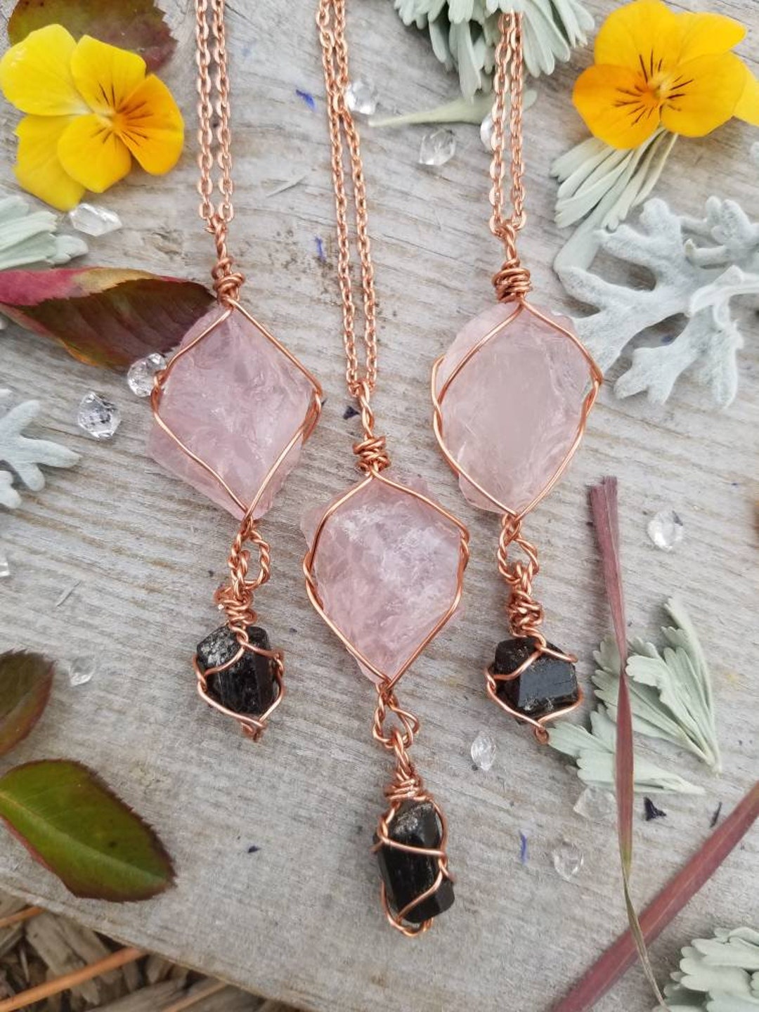 Rose Quartz and Black Tourmaline Pendant Rose Quartz Pendant Black Tourmaline Pendant Rose Quartz Necklace Raw Crystal Jewelry Raw Tour Etsy Canada