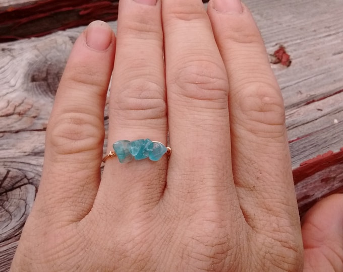 Light blue apatite Crystal ring- made to order
