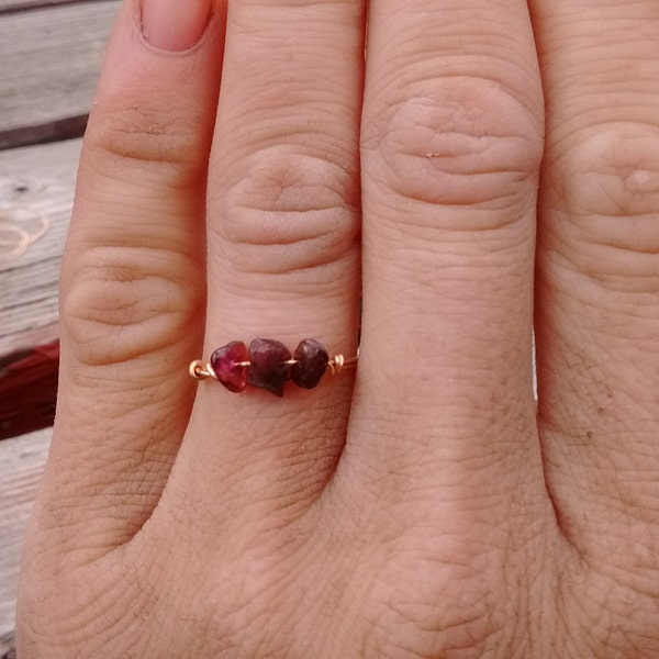 Red Garnet Crystal ring- made to order