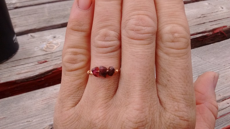 Red Garnet Crystal ring made to order image 1