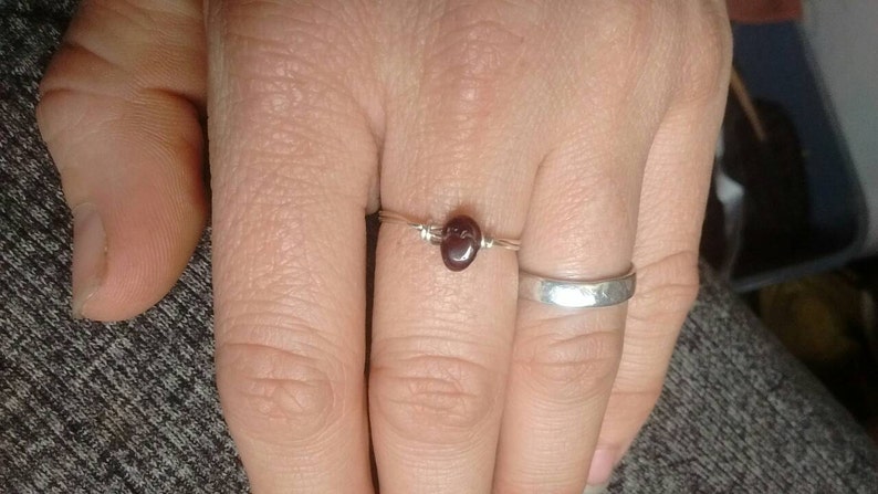 Red Garnet Crystal ring made to order image 6