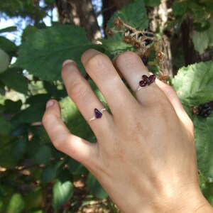 Red Garnet Crystal ring made to order image 2