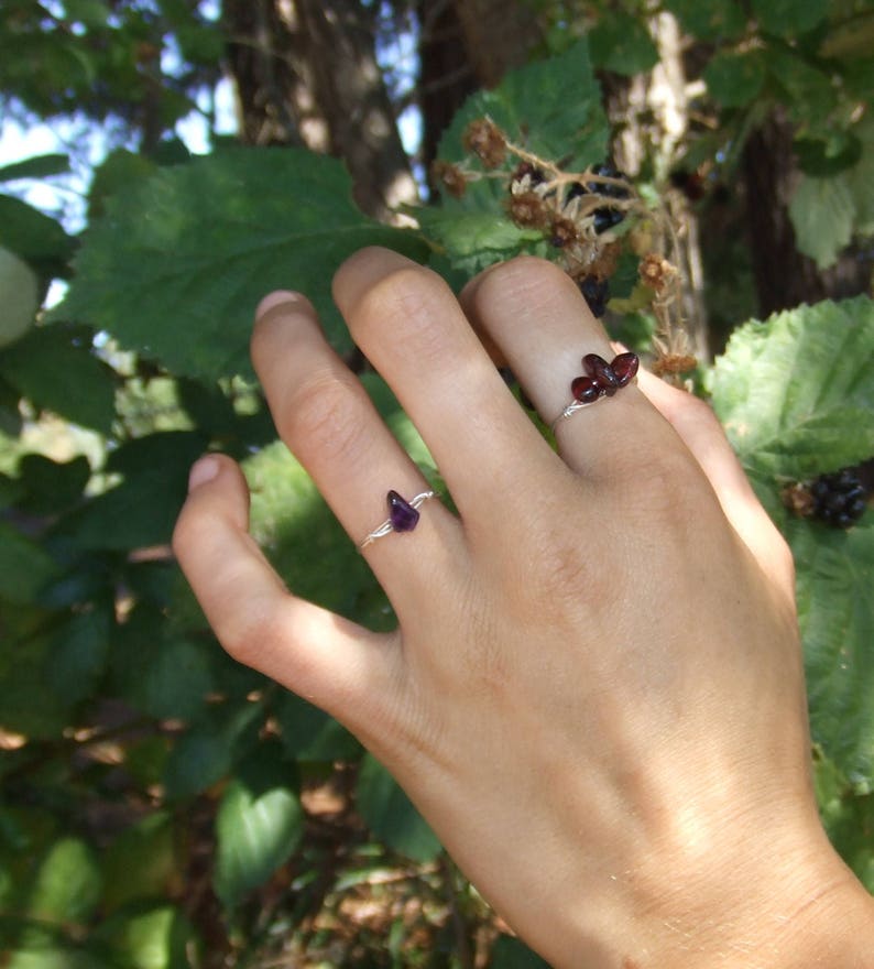 Red Garnet Crystal ring made to order image 2