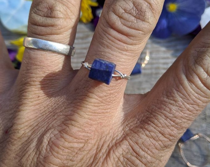 Large Lapis Lazuli chunk ring- made to order