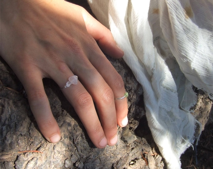Rose Quartz pink quarts Crystal ring- made to order, cute crystal ring, minimalist dainty ring, cute ring, rose quartz ring, custom ring,