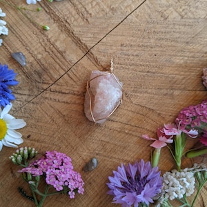 Medium Sunstone crystal in bronze gold wire, natural sunstone pendant, raw rough sunstone crystal necklace, bronze gold sunstone pendant,