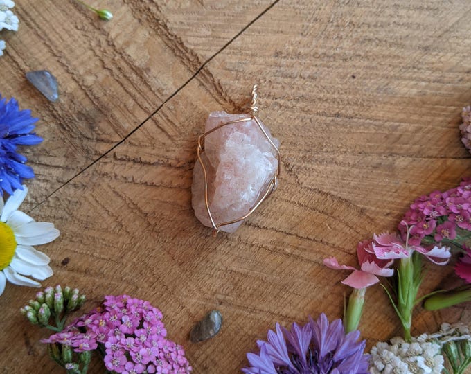 Medium Sunstone crystal in bronze gold wire, natural sunstone pendant, raw rough sunstone crystal necklace, bronze gold sunstone pendant,