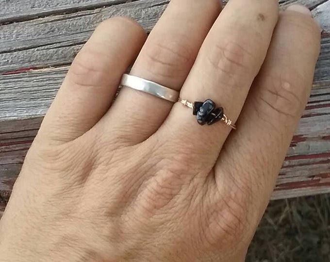 Black Onyx Crystal ring- made to order