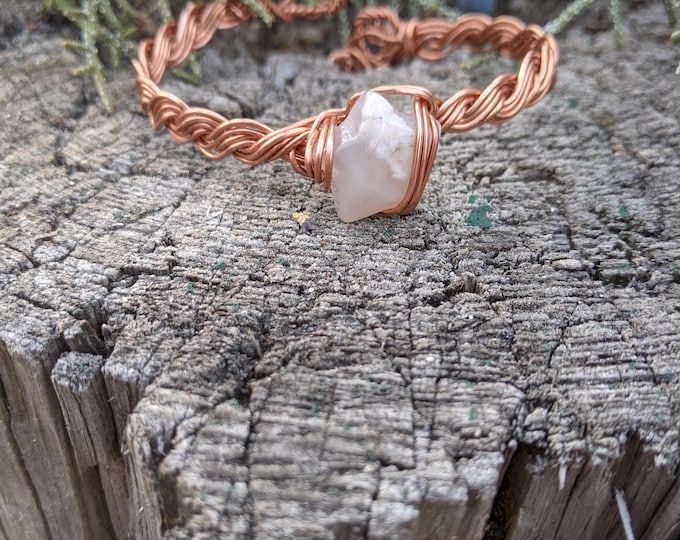 flower agate star braded bracelet, natural flower agate bracelet, crystal star bracelet, solid copper cuff bracelet, copper braded cuff brac
