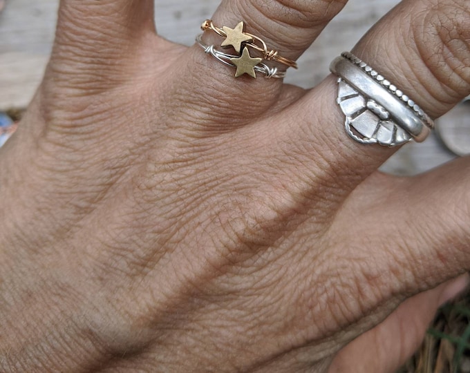 brass star ring, made to order, add crystals, custom sizing, dainty star ring