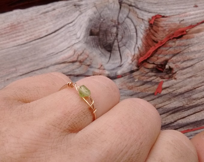 Dainty, sweet peridot ring made to order, sterling silver peridot ring, bronze peridot ring, real peridot, olivine ring, affordable rings