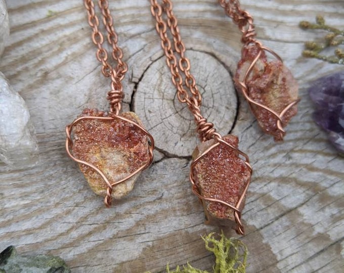 Vanandanite crystal wire wrapped pendant, vanandanite pendant, vanandanite necklace, raw all natural vanadanite, raw crystal, silver or copp