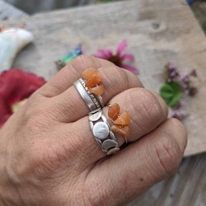 orange aventurine crystal ring- made to order, aventurine ring, orange aventurine, dainty crystal rings, stackable rings, constant ruckus