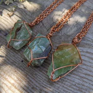 Gemmy green calcite crystal pendant, emerald calcite crystal necklace, emerald calcite pendant, green calcite crystal necklace, natural gree