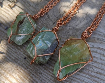Gemmy green calcite crystal pendant, emerald calcite crystal necklace, emerald calcite pendant, green calcite crystal necklace, natural gree