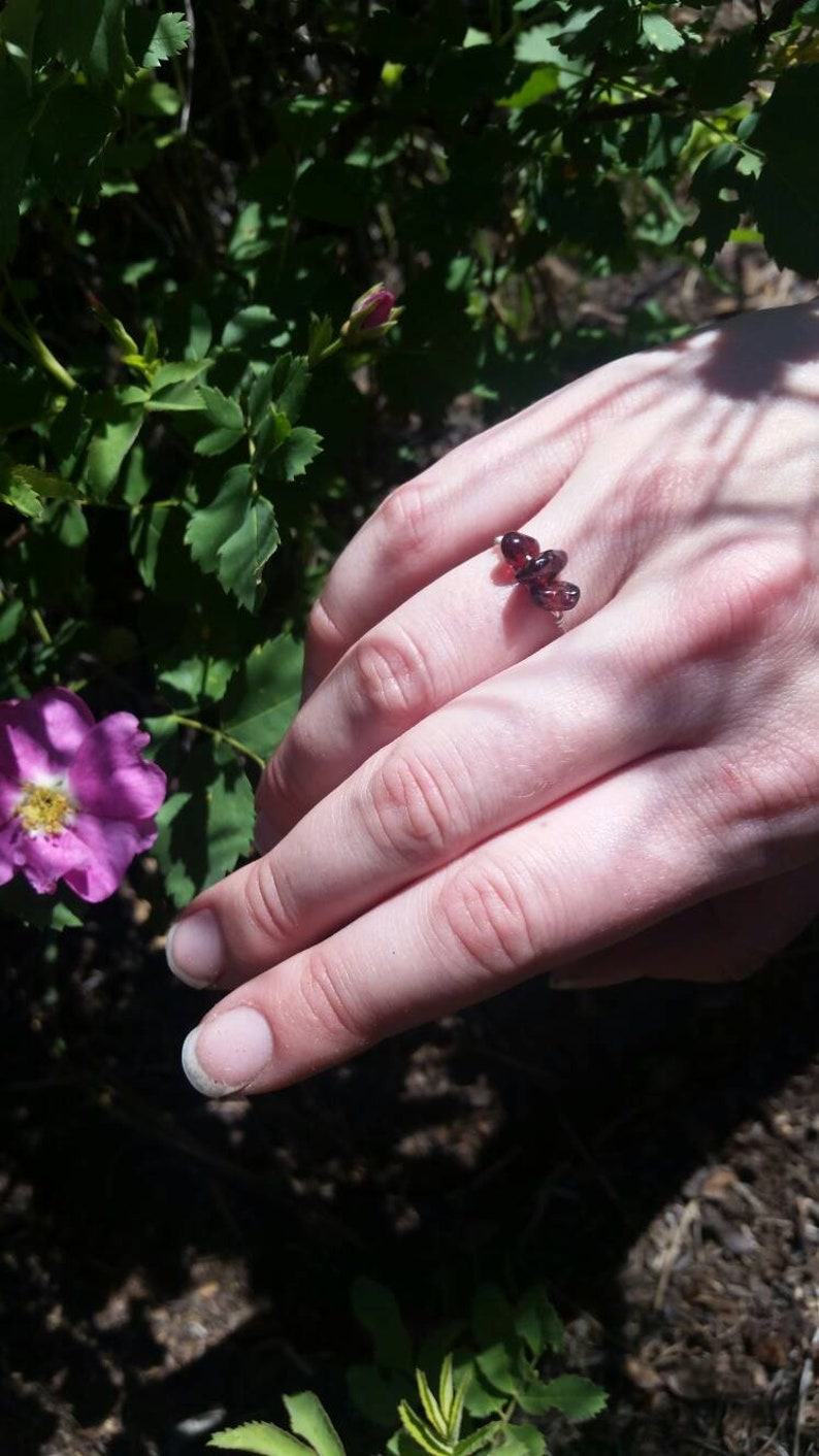 Red Garnet Crystal ring made to order image 9