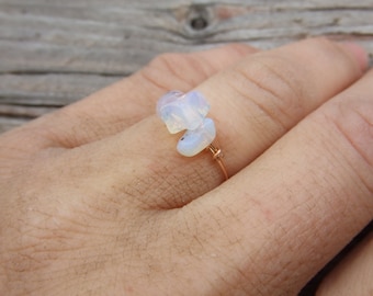 Moonstone/opalite Crystal ring- made to order