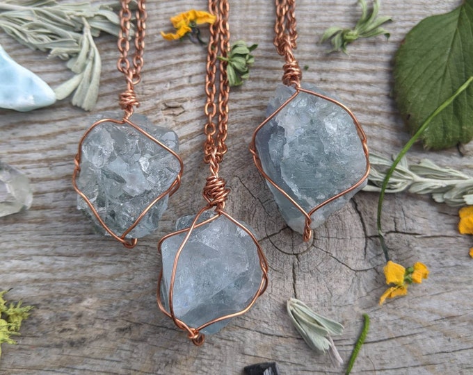 Medium high quality blue green Natural Fluorite Crystal Pendant, fluorite crystal jewelry, fluorite necklace, multicolor fluorite, gemmy, cr