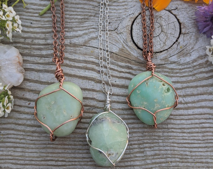 polished chrysoprase pendant, green chrysoprase necklace, chrysoprase jewelry, natural chrysoprase crystal, polished chrysoprase stone,