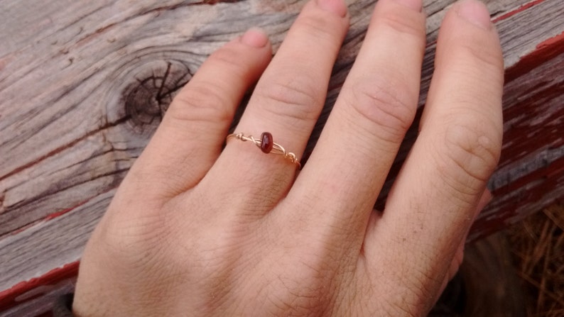 Red Garnet Crystal ring made to order image 3