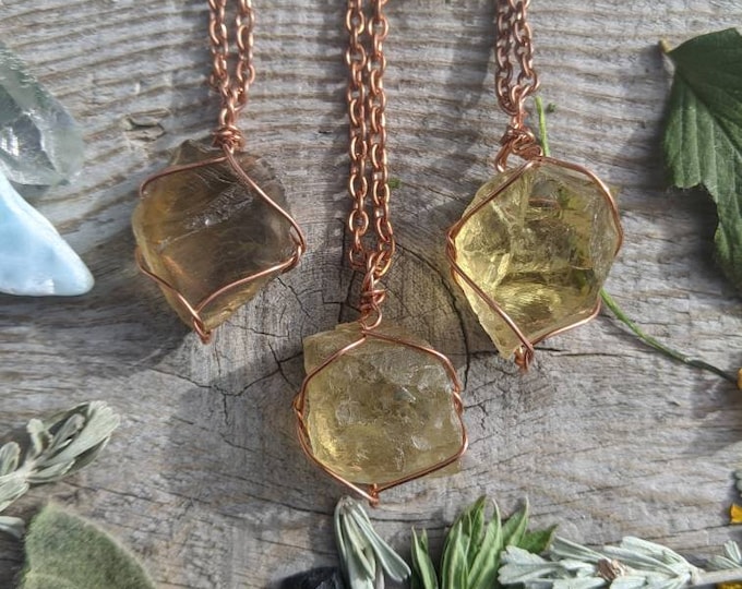 Small Raw rough citrine pendant, citrine chunk, natural citrine crystal pendant,  natural citrine necklace, natural citrine, raw citrine,