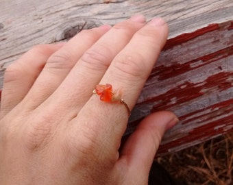 Carnelian agate Crystal ring- made to order