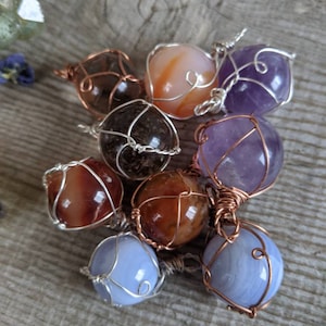 Carnelian sphere pendant, gold rutile quartz sphere pendant, amethyst necklace, sphere necklace, crystal sphere jewelry, blue lace agate