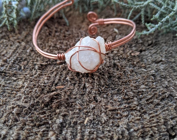 spirit quartz cluster crystal bracelet, spirit quartz bracelet, cactus quartz bracelet, natural quartz bracelet, raw rough spirit quartz cry