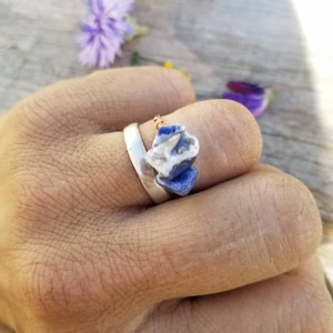 Sodalite ring- made to order custom size, dainty crystal ring sodalite crystal ring