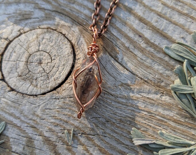 Raw Herkimer cluster pendant, triple point herkimer crystal, natural raw rough high quality herkimer with incredible inclusions that glow in