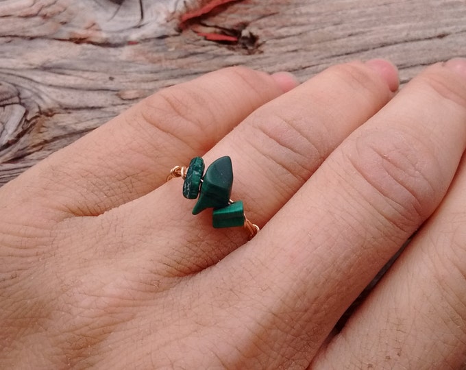 Malachite Crystal ring- made to order